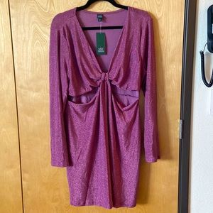 Wild Fable long sleeve cut out bodycon dress vibrant purple